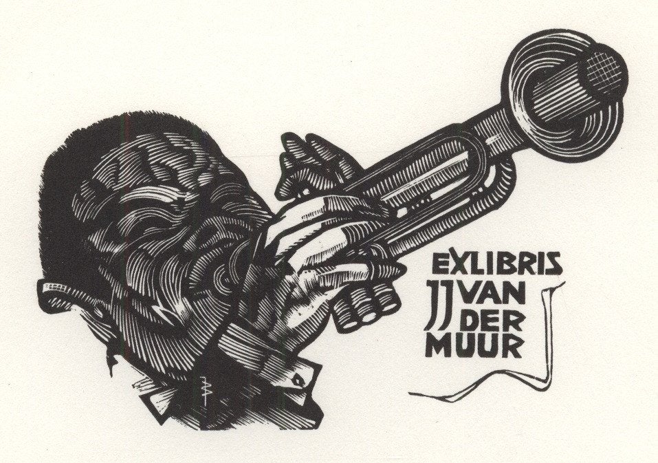 0549 Ex Libris Nederland : Jan Battermann, 1959, Verzenden, Ex libris