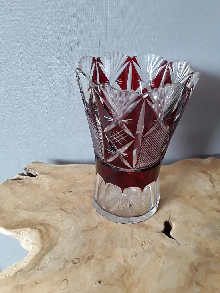 Mooie kristalken vaas, Ophalen, Overige kleuren, Minder dan 50 cm, Glas
