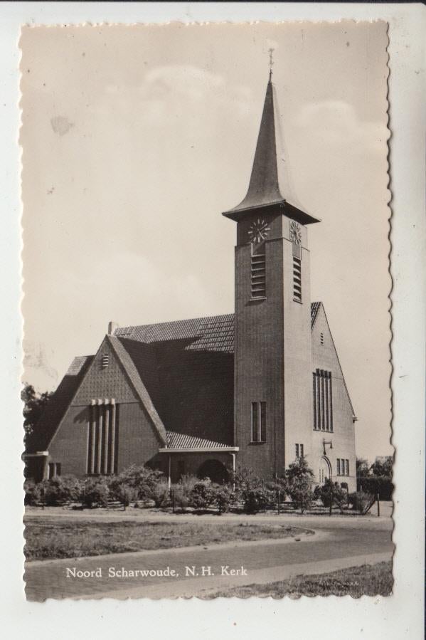Noord Scharwoude, N. H. Kerk, Ophalen of Verzenden, 1940 tot 1960, Ongelopen, Noord-Holland