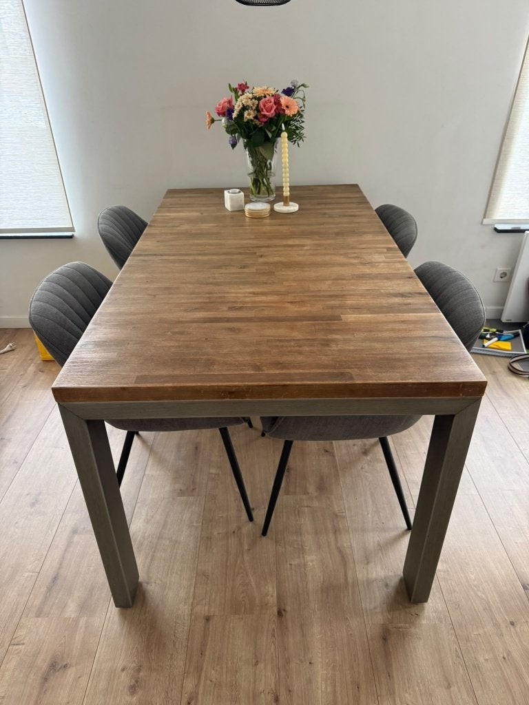 houten eettafel, Huis en Inrichting, Gebruikt, Vijf personen of meer, 150 tot 200 cm, Modern