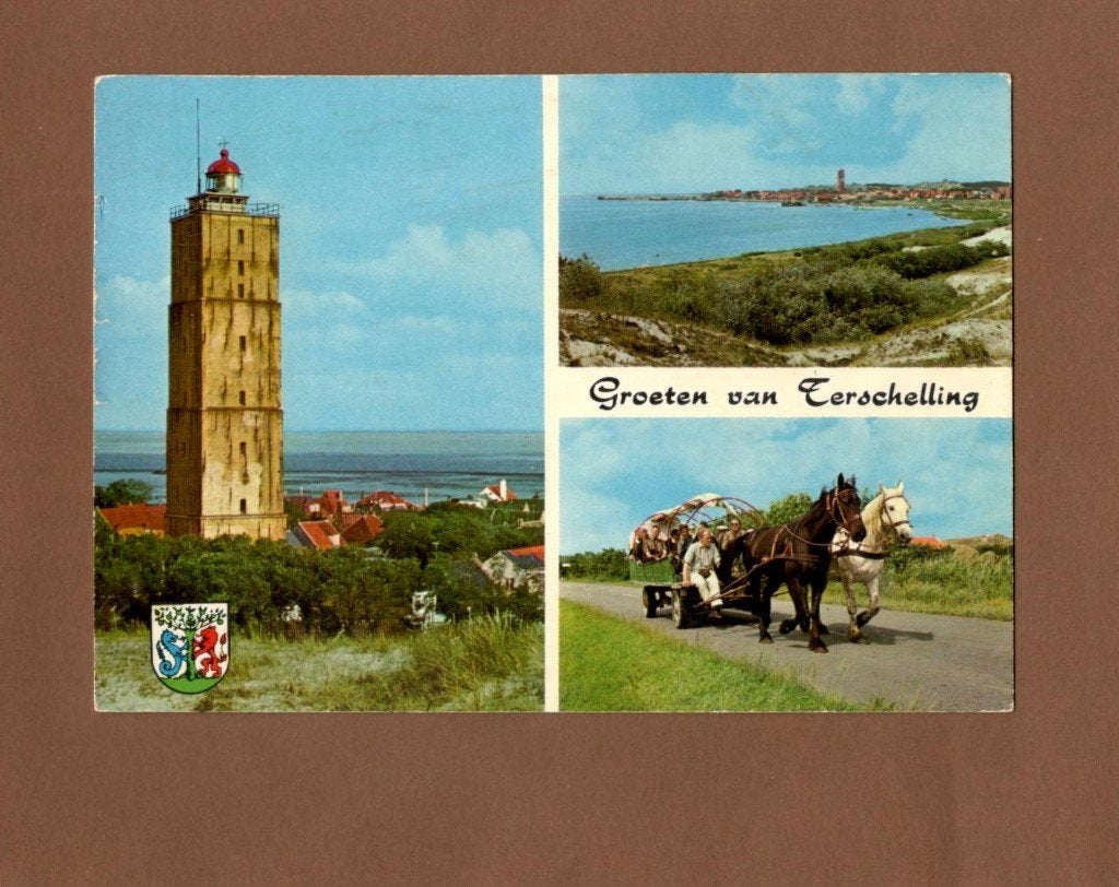 Terschelling 3 luik o.a vuurtoren 1973, Verzenden, 1960 tot 1980, Gelopen, Waddeneilanden