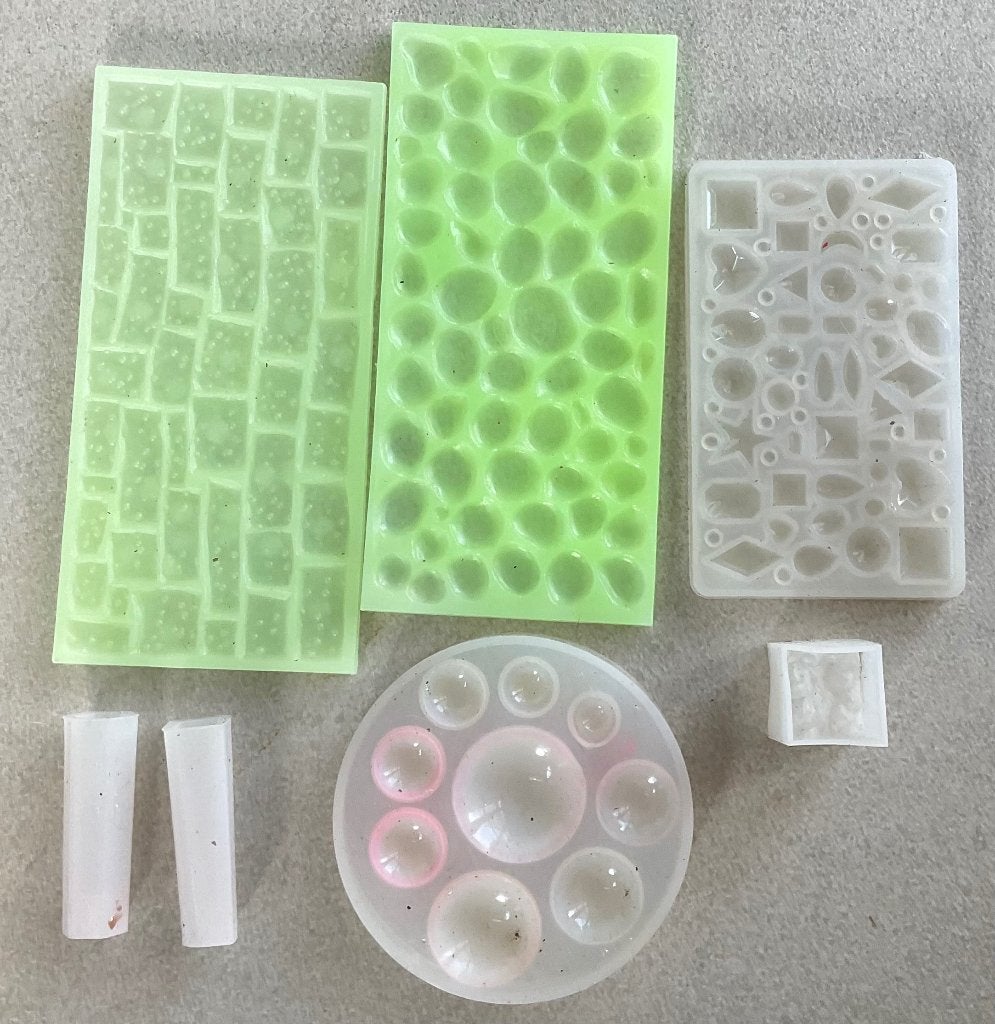 Grote set resin- en epoxymallen (38 stuks) – diverse vormen, Ophalen of Verzenden, Zo goed als nieuw, Rubber, Herbruikbaar