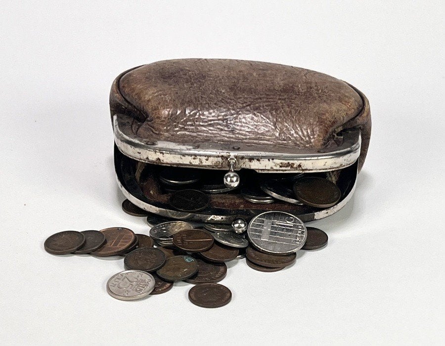 368. Verzilverd mandje, schaaltje, portemonnee - 20e eeuw, Antiek en Kunst, Ophalen, Zilver