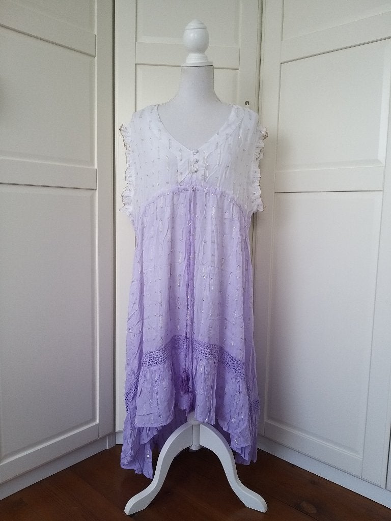 IBZ Ibiza lila paars mouwloze high low jurk, maat 2 (= XXL), Kleding | Dames, Jurken, Paars, Maat 46/48 (XL) of groter, Ophalen of Verzenden