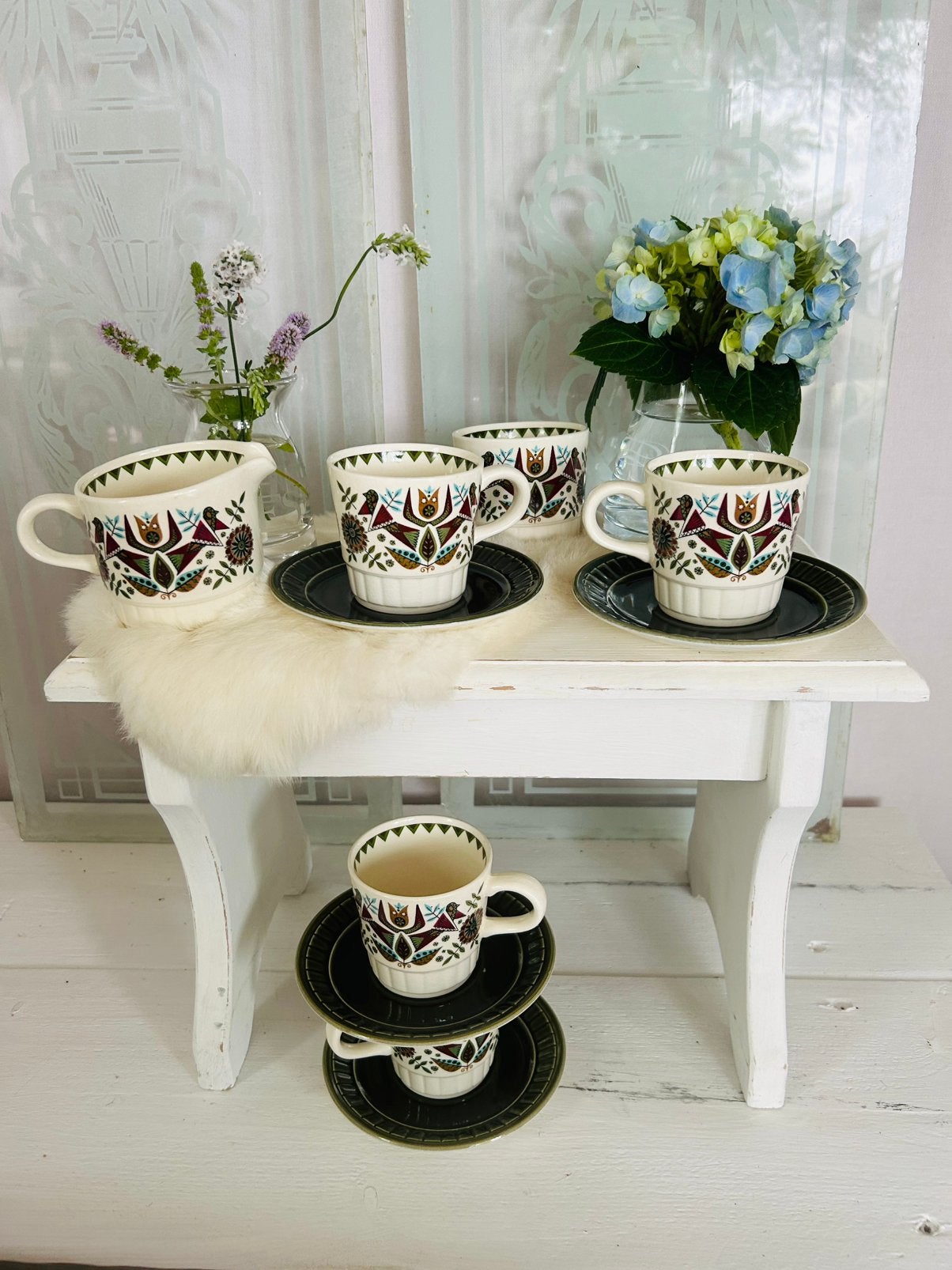 Palissy Contessa retro vintage 4x kop en schotels, Ophalen, Persoonlijke verzorging