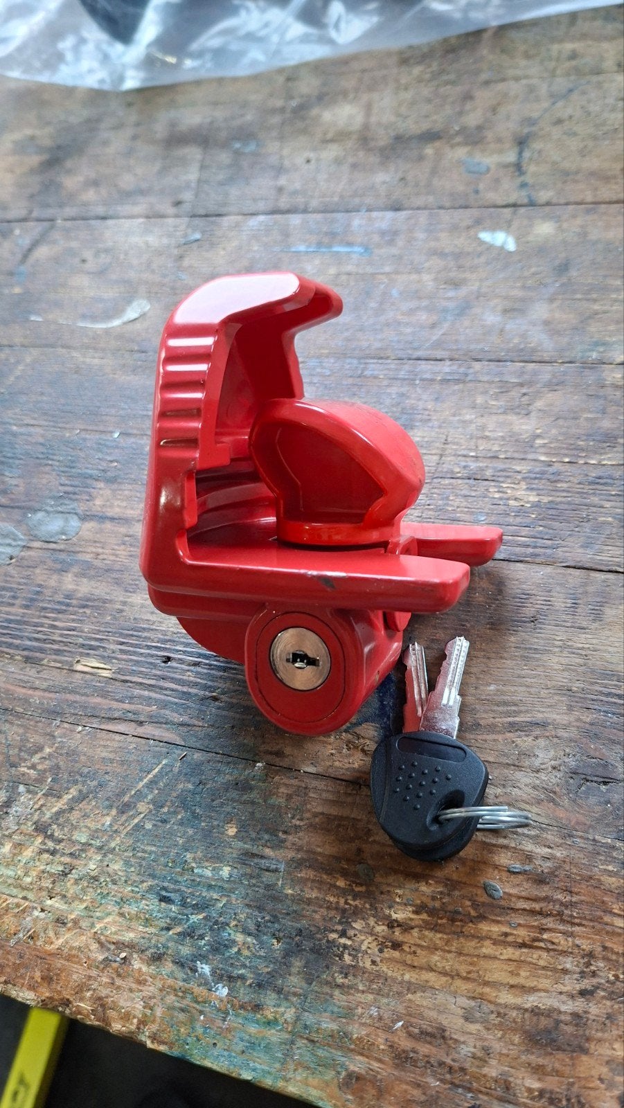Rood Disselslot voor aanhanger of caravan, Auto diversen, Ophalen of Verzenden, Gebruikt