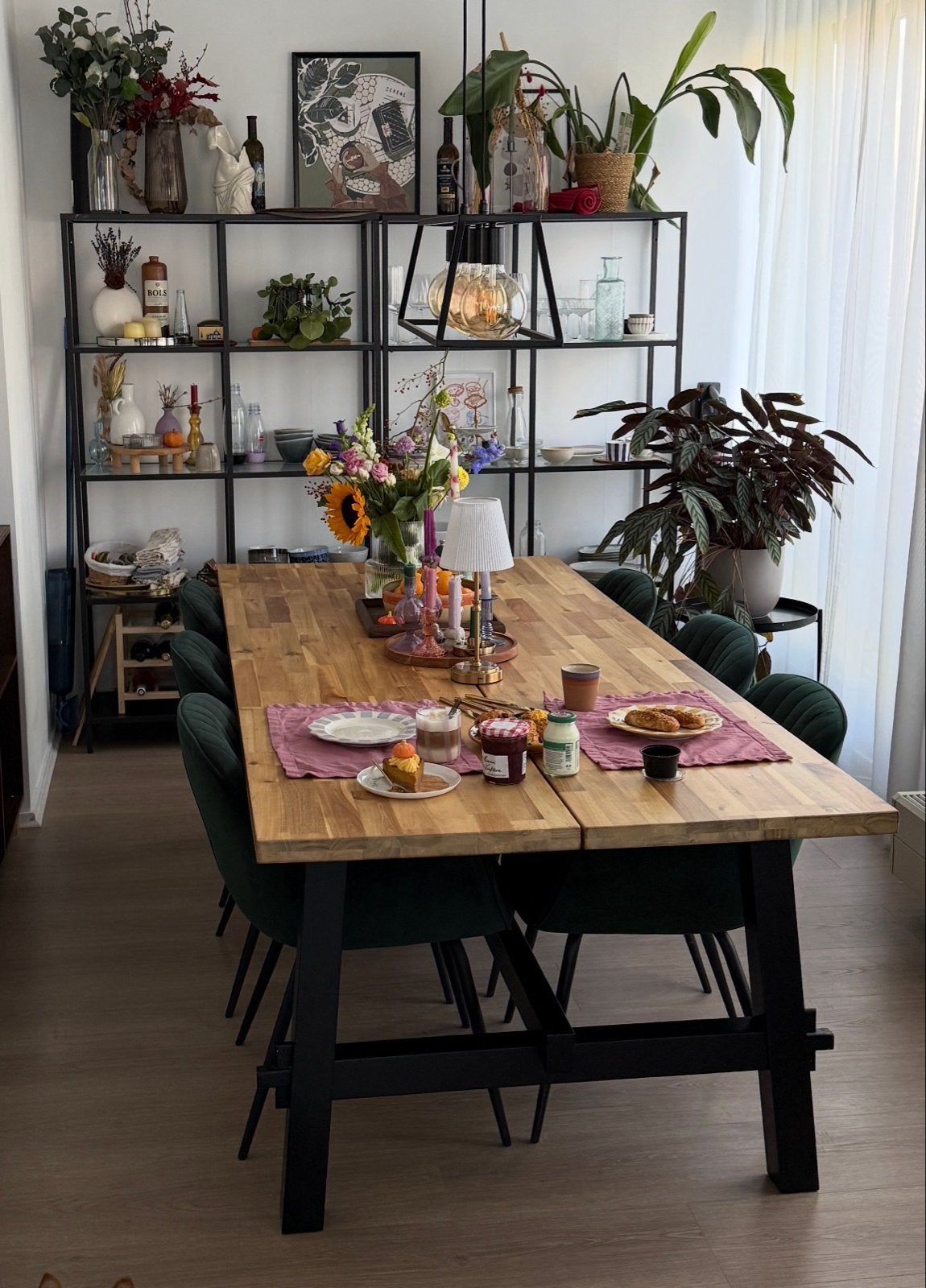 IKEA SKOGSTA Eettafel Acacia Zwart 235x100 cm, Huis en Inrichting, Tafels | Eettafels, Gebruikt, 50 tot 100 cm, 200 cm of meer