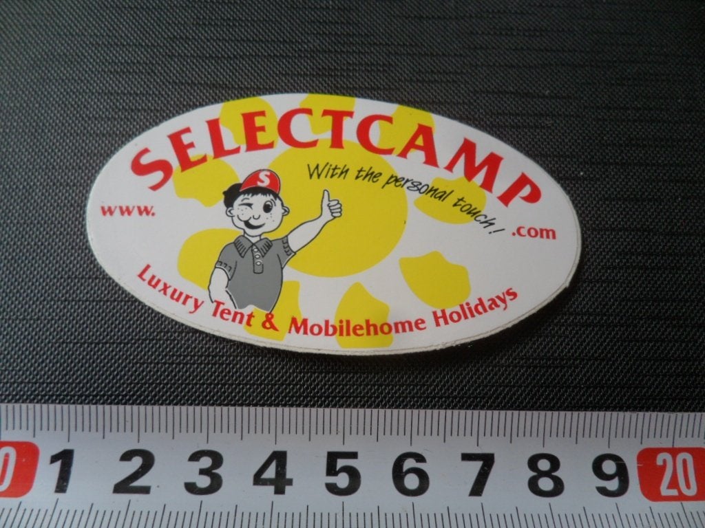 sticker SELECTCAMP Luxury Tent & Mobilehome Holidays, Ophalen of Verzenden, Zo goed als nieuw
