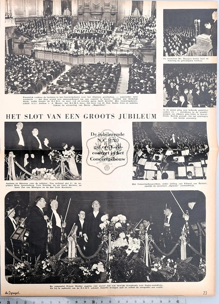 Amsterdam1949; slot viering 25 jaar NCRV in concertgebouw, Verzenden, 1940 tot 1960, Gebruikt, Overige onderwerpen