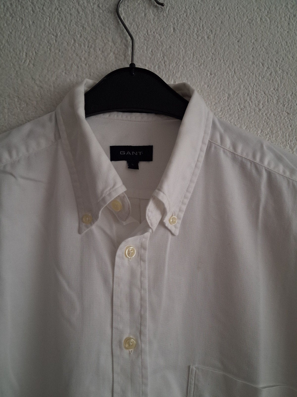 GANT wit overhemd - Maat L, Ophalen of Verzenden, Zo goed als nieuw, Halswijdte 41/42 (L), Wit