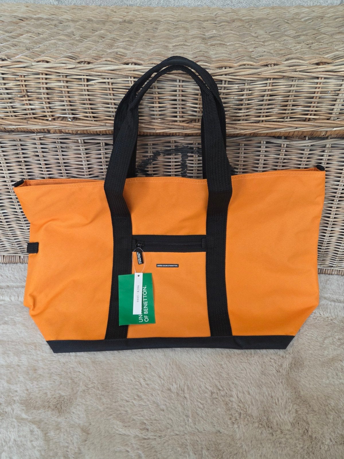 United Colors of Benetton XL Shopper / Strandtas - Nieuw!, Ophalen of Verzenden, Nieuw, Oranje, Shopper