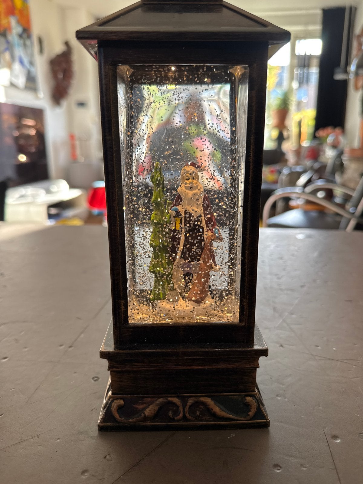 Lantaarn met kerstman met licht, Diversen, Ophalen of Verzenden