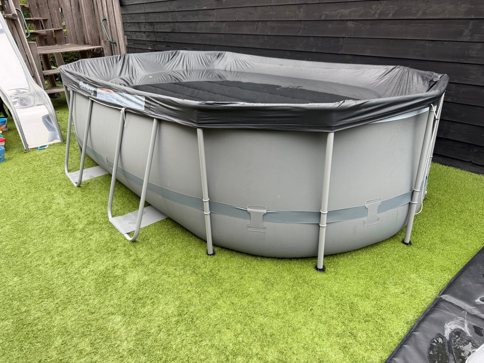 Bestway Power Steel Zwembad met warmtepomp en zandfilter, Gebruikt, 200 tot 300 cm, 80 tot 120 cm, Ophalen of Verzenden