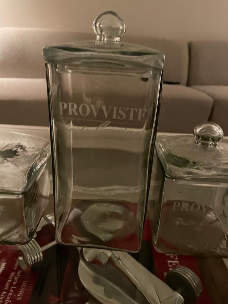 Rivièra Maison Voorraadpotten Set - Glas, Ophalen of Verzenden, Zo goed als nieuw, Glas, Landelijk
