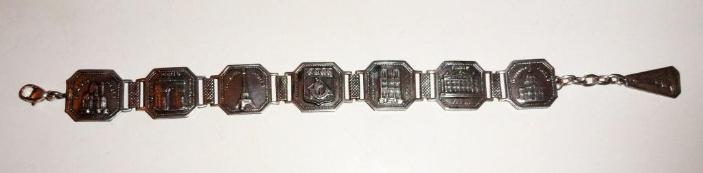 Armband Parijs Zilver Schakelarmband, Verzenden, Zo goed als nieuw, Zilver, Zilver
