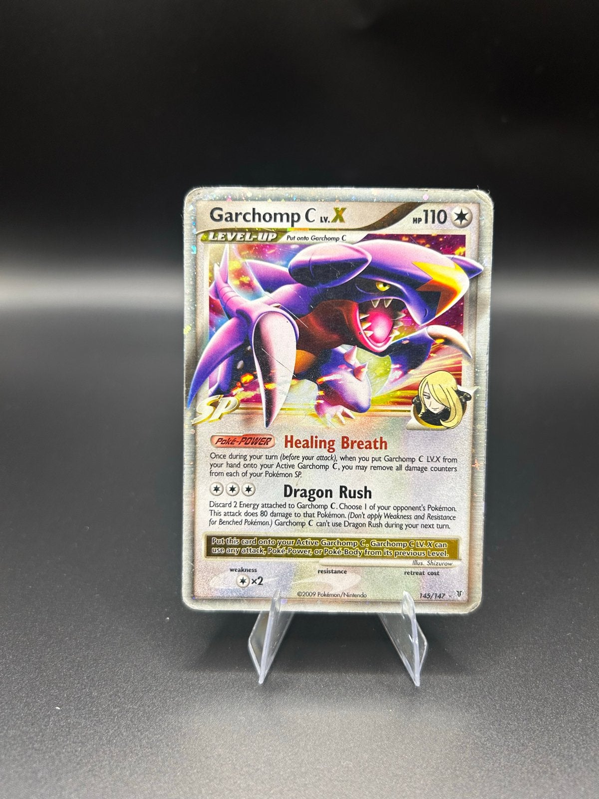 Garchomp C LV.X Pokémon kaart - LP/MP conditie, Ophalen of Verzenden, Gebruikt, Losse kaart