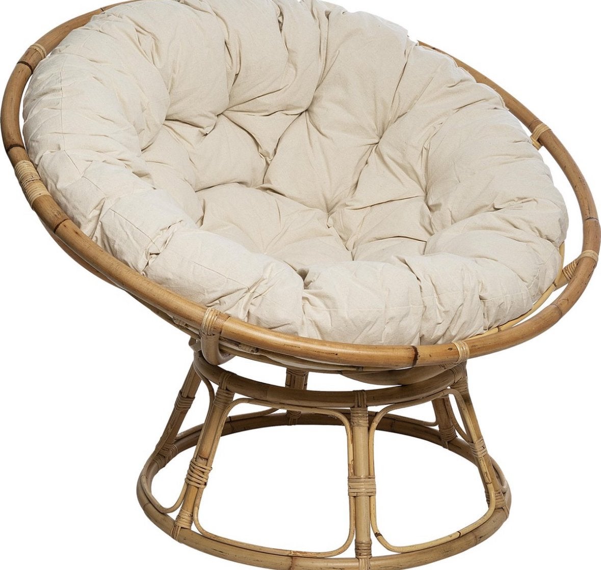 Papasan stoel met kussen - Rotan fauteuil, Ophalen, Gebruikt, Overige kleuren, Riet of Rotan