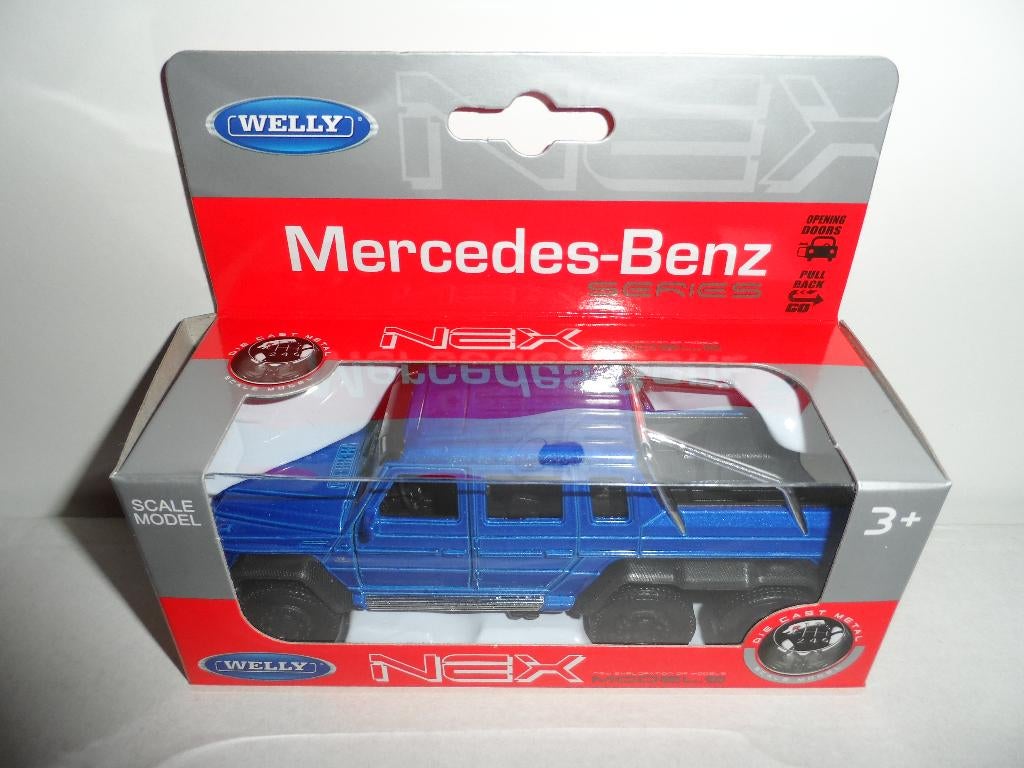 Welly - Mercedes-Benz G 63 AMG 6x6 (blauw) 1:36, Ophalen of Verzenden, Nieuw, Auto