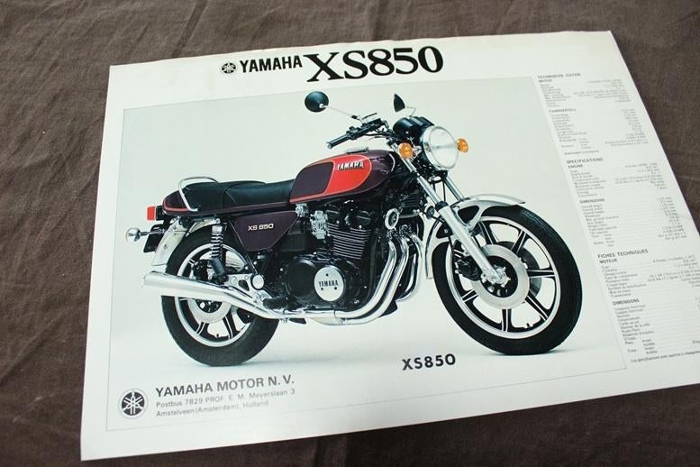 Yamaha XS650 XS850 motorfiets verkoop folder, Ophalen of Verzenden, Overige merken