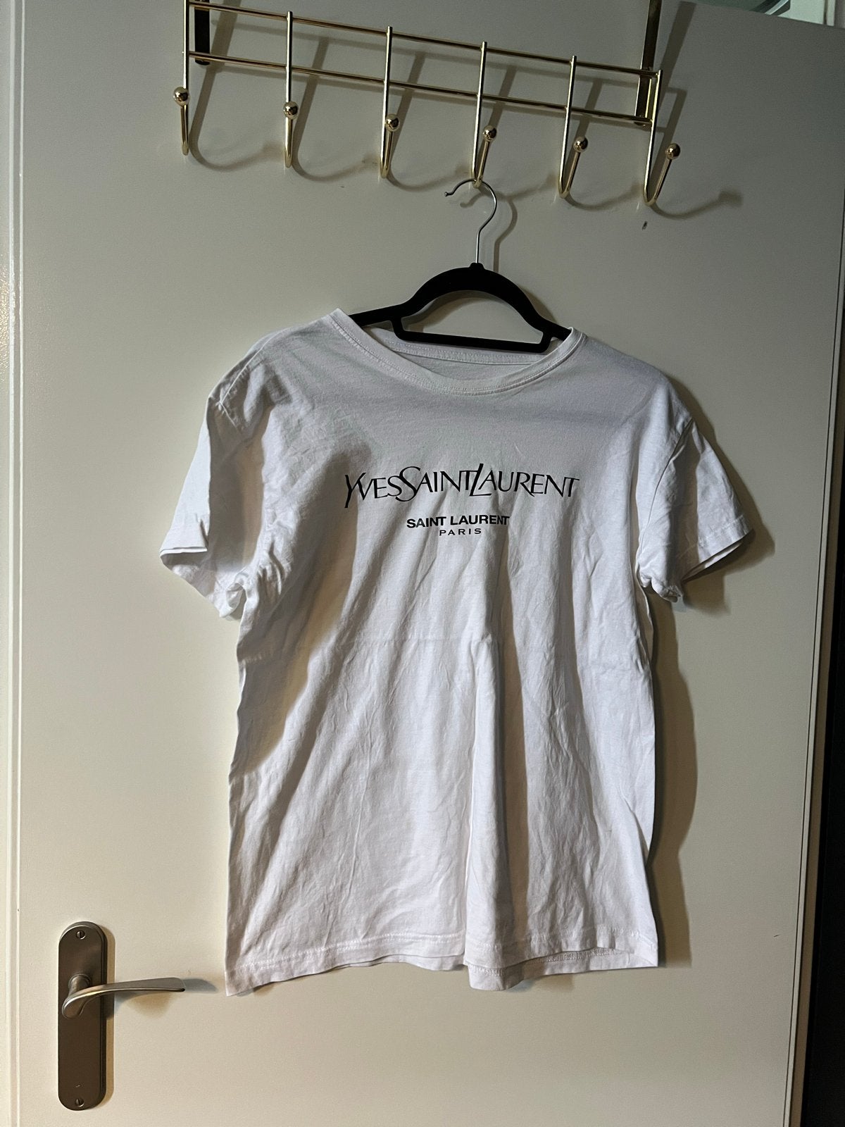 Yves Saint Laurent T-shirt - Wit - Maat M, Ophalen of Verzenden, Gedragen, Maat 48/50 (M), Wit