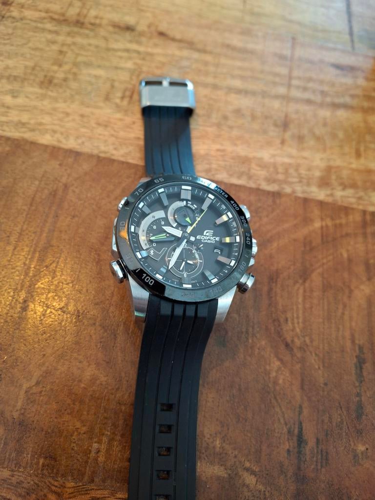 Casio Edifice Herenhorloge tough solar eqb-800, Casio, Staal, Polshorloge, Kunststof