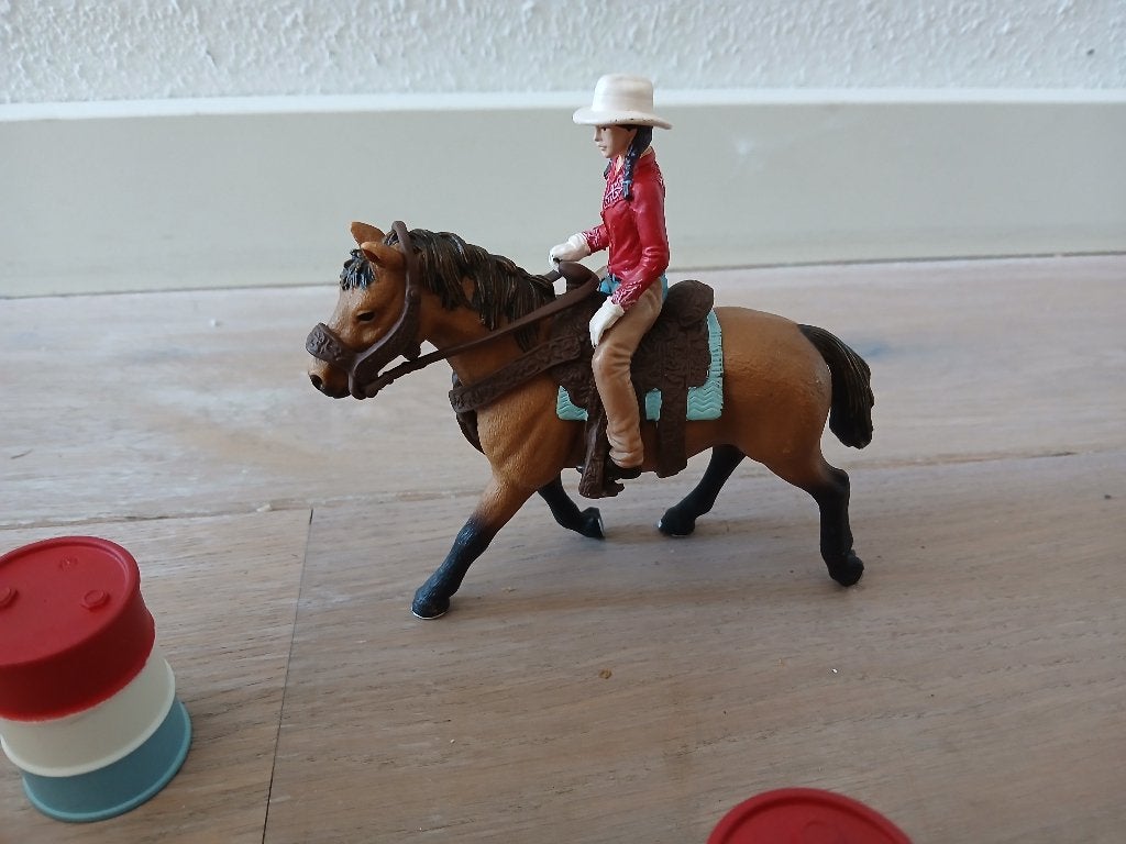 Schleich Horse Club Western set: paarden, veulens, poppetjes, Ophalen, Gebruikt
