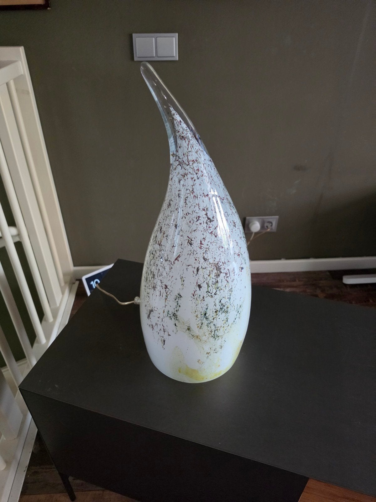 Prachtige Design Glazen Tafellamp Loranto Casper 'Dust', Ophalen, Overige merken, 55 cm, Handgemaakt