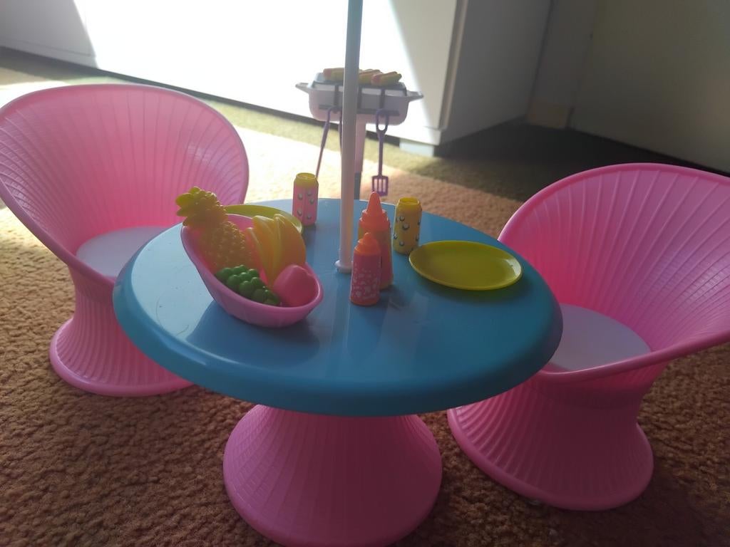 Vintage Barbie Terras Set - Compleet & Origineel (30+ jaar), Kinderen en Baby's, Speelgoed | Poppen, Ophalen of Verzenden, Gebruikt