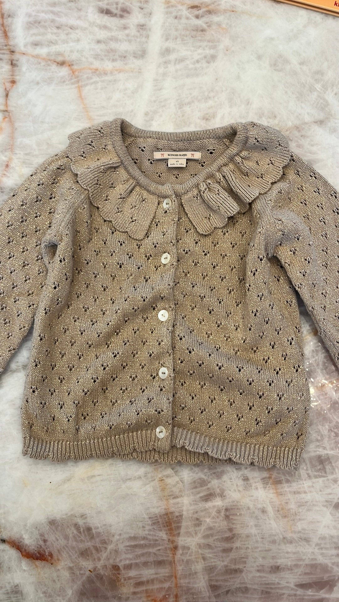 Bruin glitter vest Konges Slojd 4 jaar, Ophalen of Verzenden, Zo goed als nieuw, Meisje, Trui of Vest