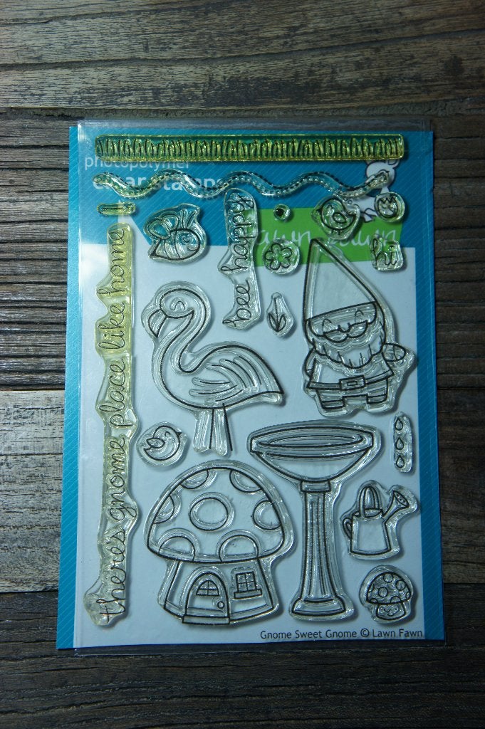 Lawn Fawn Gnome Sweet Gnome, Ophalen of Verzenden, Zo goed als nieuw, Clearstamp