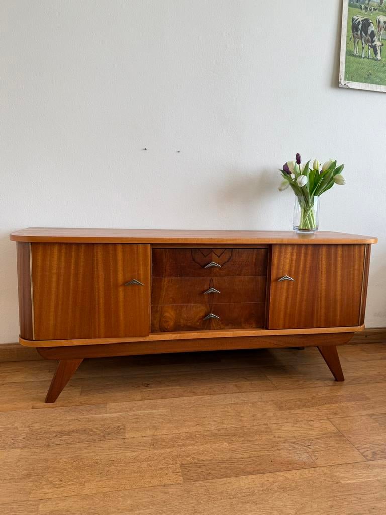Prachtige vintage teakhouten dressoir tv meubel uitmuntend, Ophalen, Zo goed als nieuw, 25 tot 50 cm, Teakhout