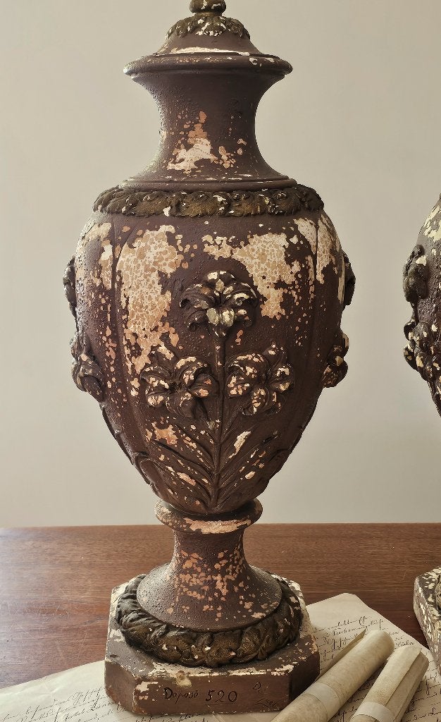 2 antieke Franse urn vazen / urnen potten vaas * gemerkt, Ophalen of Verzenden