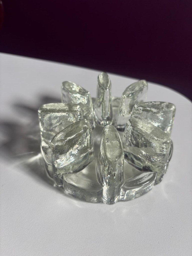 Brutalist glazen theelicht/-warmer – '70s - Georgshütte, Ophalen of Verzenden, Zo goed als nieuw, Overige merken, Glas