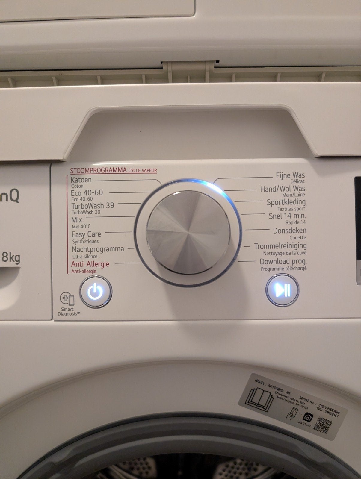 Foto 7 van LG ThinQ Wasmachine 8kg - Zo goed als nieuw