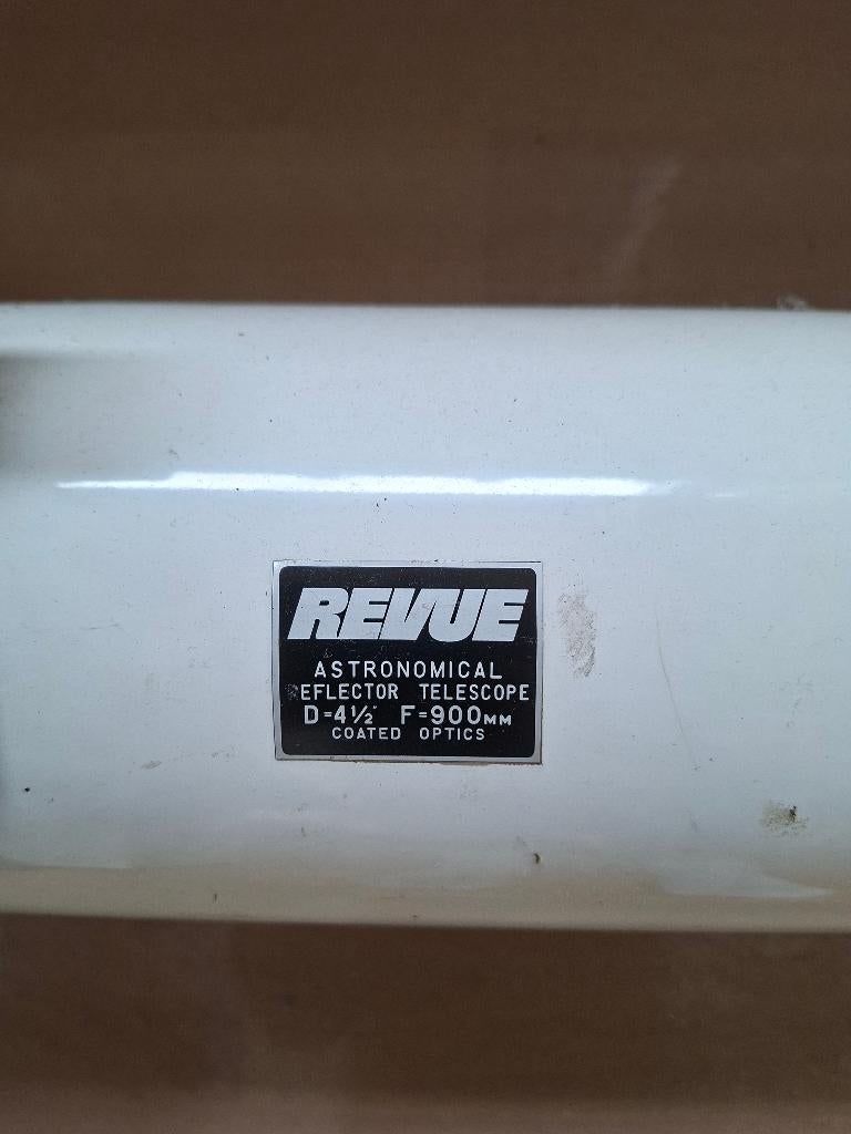 Revue astronomische spiegel telescoop /reflector GOEDE STAAT, Ophalen, 80 tot 200 mm, Met statief, Spiegeltelescoop (reflector)