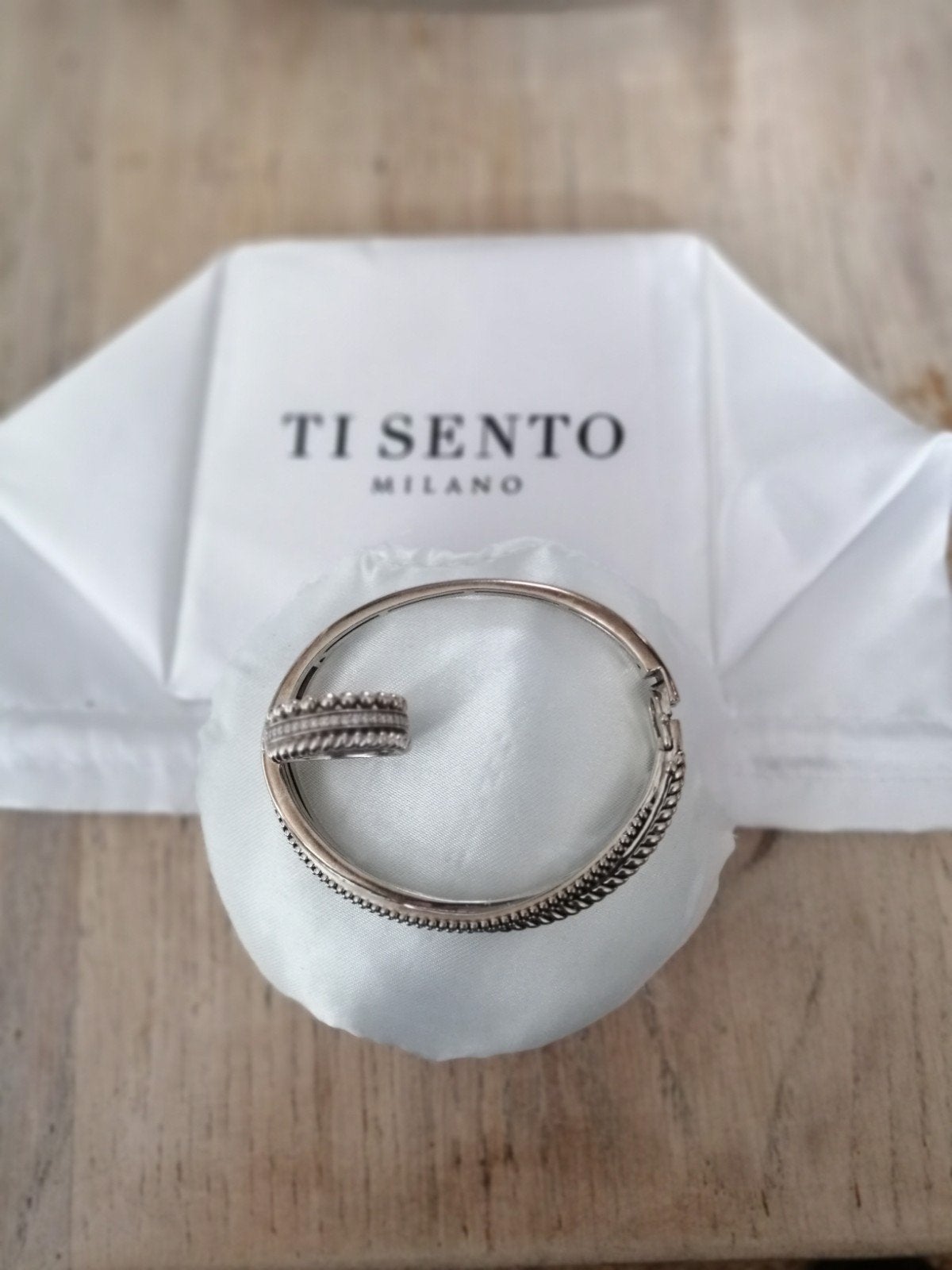 Ti Sento Milano Armband en Ring Set - Zilver met Strass, Sieraden, Tassen en Uiterlijk, Armbanden, Ophalen of Verzenden, Zo goed als nieuw