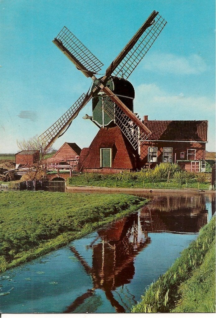 Molen Monnikenmolen Leiderdorp -, Verzamelen, Ansichtkaarten | Nederland, Ophalen of Verzenden, 1960 tot 1980, Gelopen, Zuid-Holland