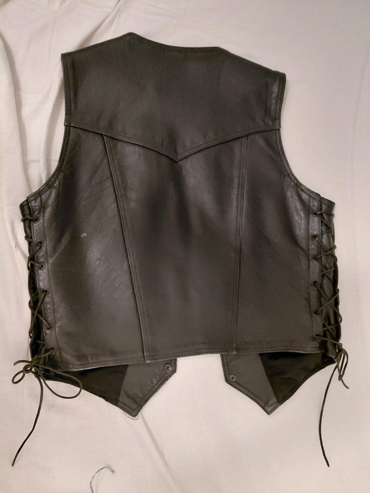 leren gilet heren s, Ophalen, Zwart, Zo goed als nieuw, Restyle