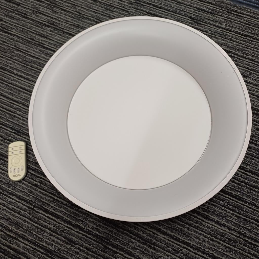 WOFI LED Plafondlamp met Afstandsbediening - Dimbaar, Ophalen, Zo goed als nieuw, Metaal