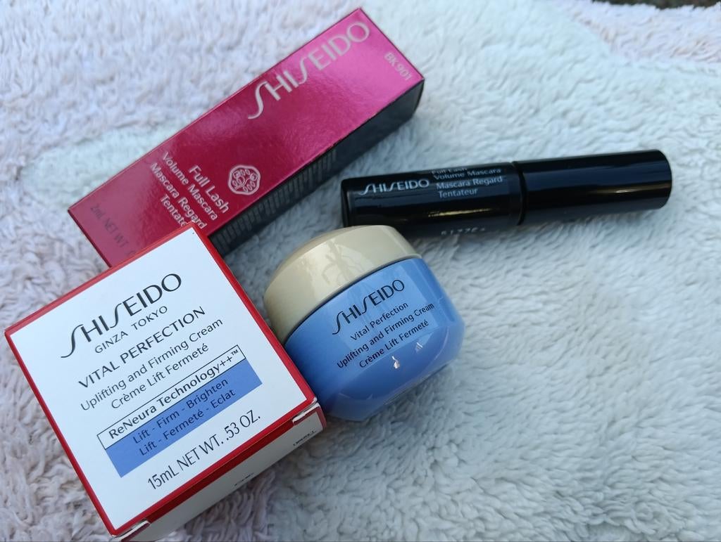 Shiseido Vital Perfection Crème & Full Lash Mascara Set, Gehele gezicht, Zwart, Nieuw, Ophalen of Verzenden