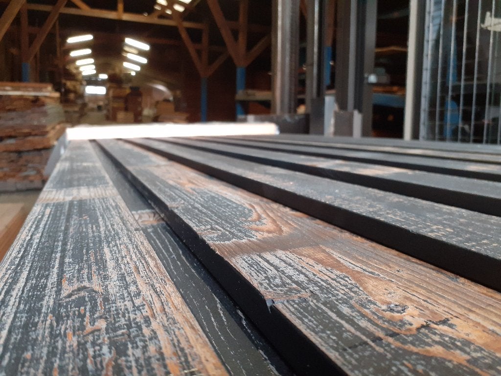 580m2 Vintage houten wandbekleding - Horeca en Retail, Tuin en Terras, Ophalen of Verzenden, Gebruikt, 250 cm of meer, Planken