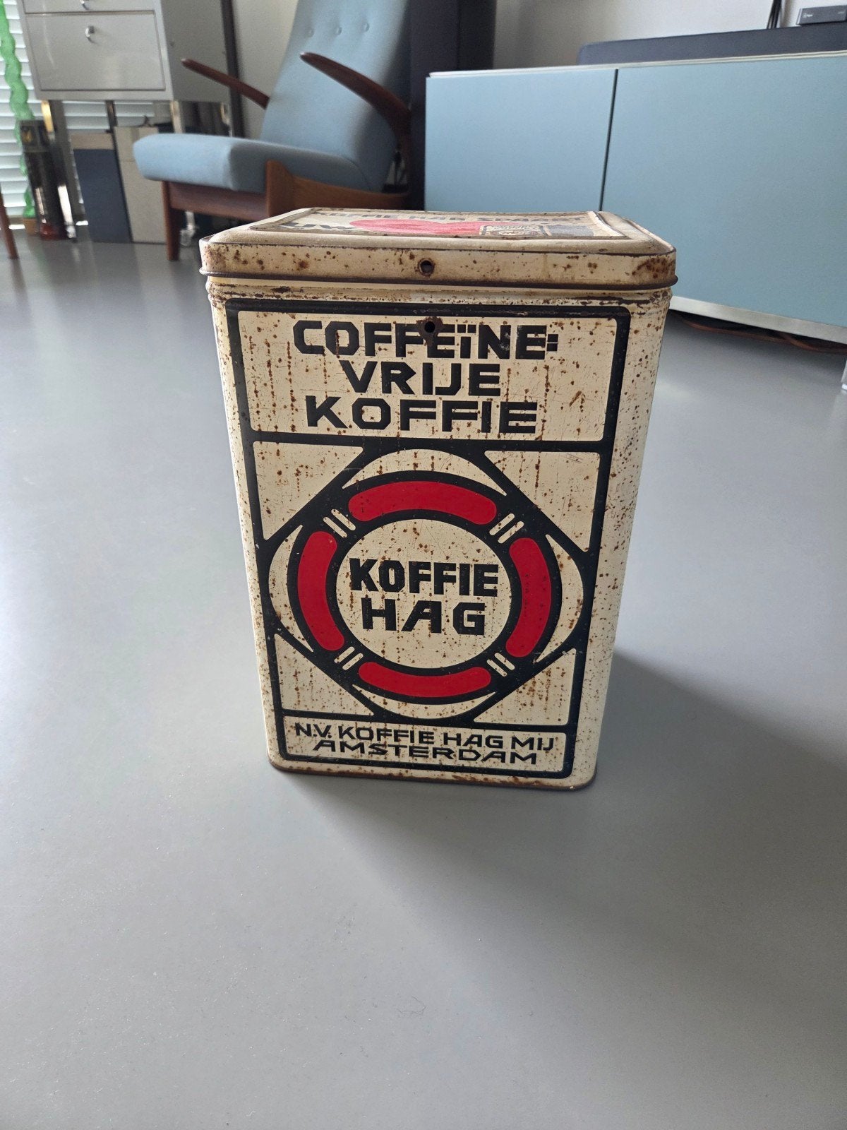 vintage koffie blik, Verzamelen, Ophalen of Verzenden, Gebruikt, Koffie
