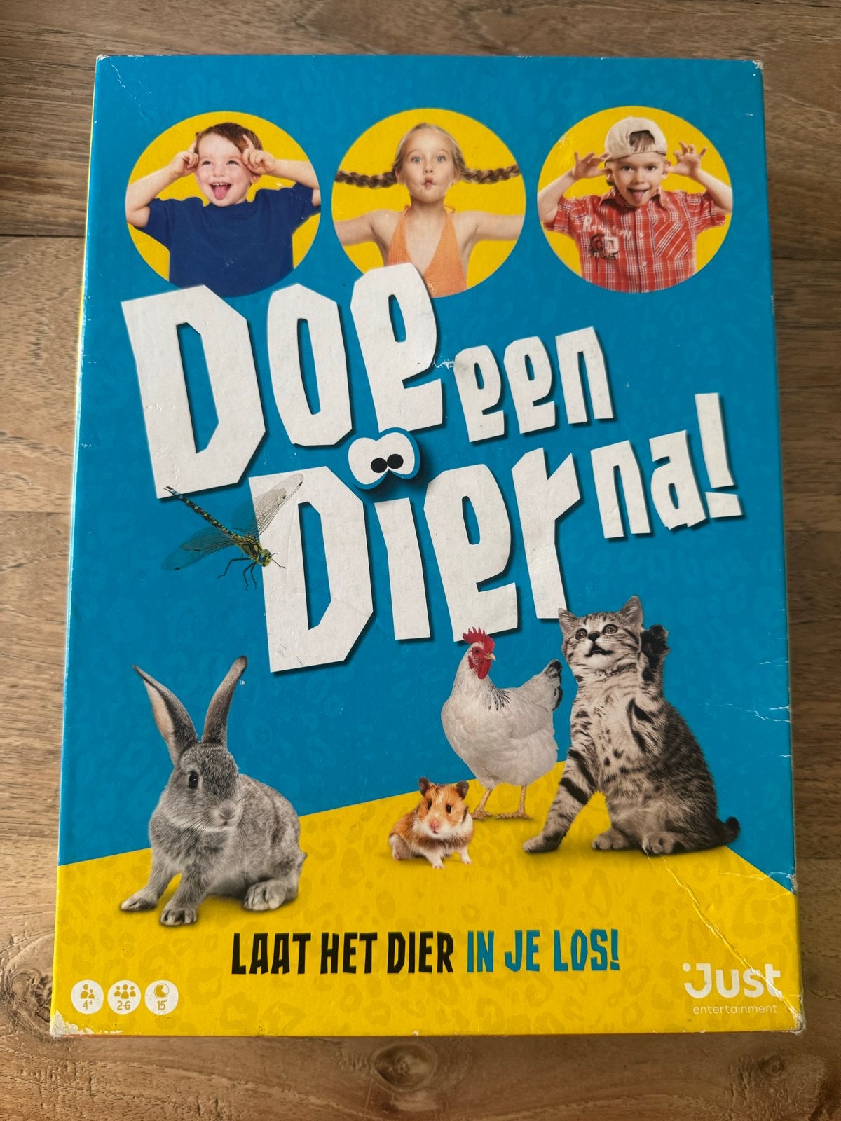 Doe een Dier Na!, Drie of vier spelers, Ophalen, Gebruikt