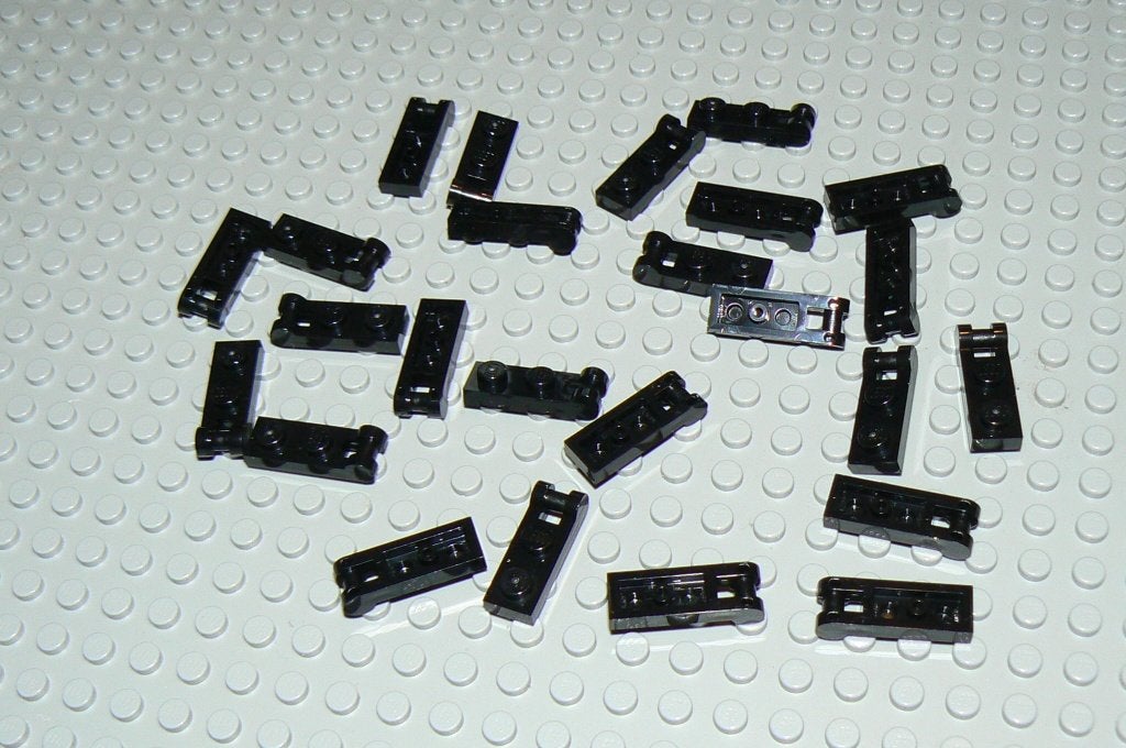 L477 Stenen 1x2 met bar zwart 25 st., Ophalen of Verzenden, Nieuw, Losse stenen, Lego