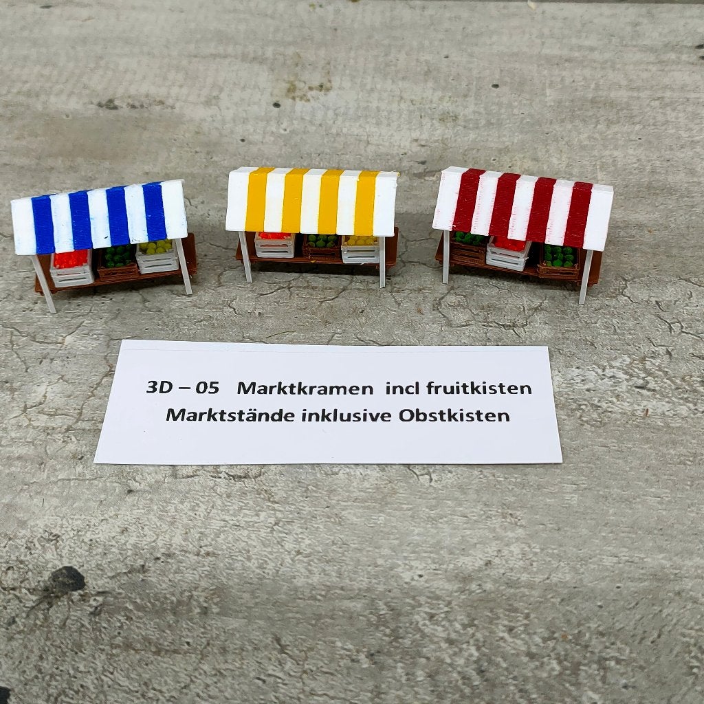 modeltrein 3D – 05  Markt kramen, Overige merken, Gelijkstroom, Natuur, Nieuw