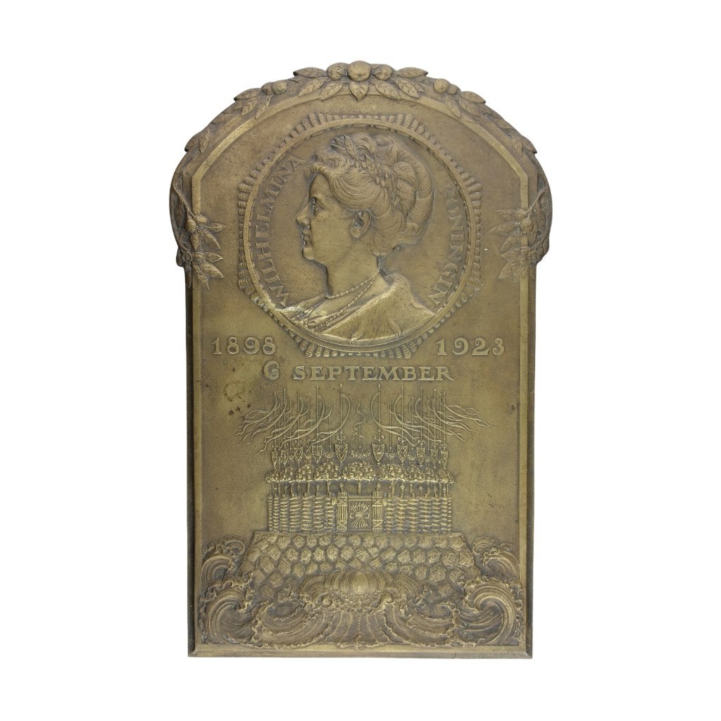 PLAQUETTE J.C. Wienecke REGERINGSJUBILEUM WILHELMINA, Verzenden