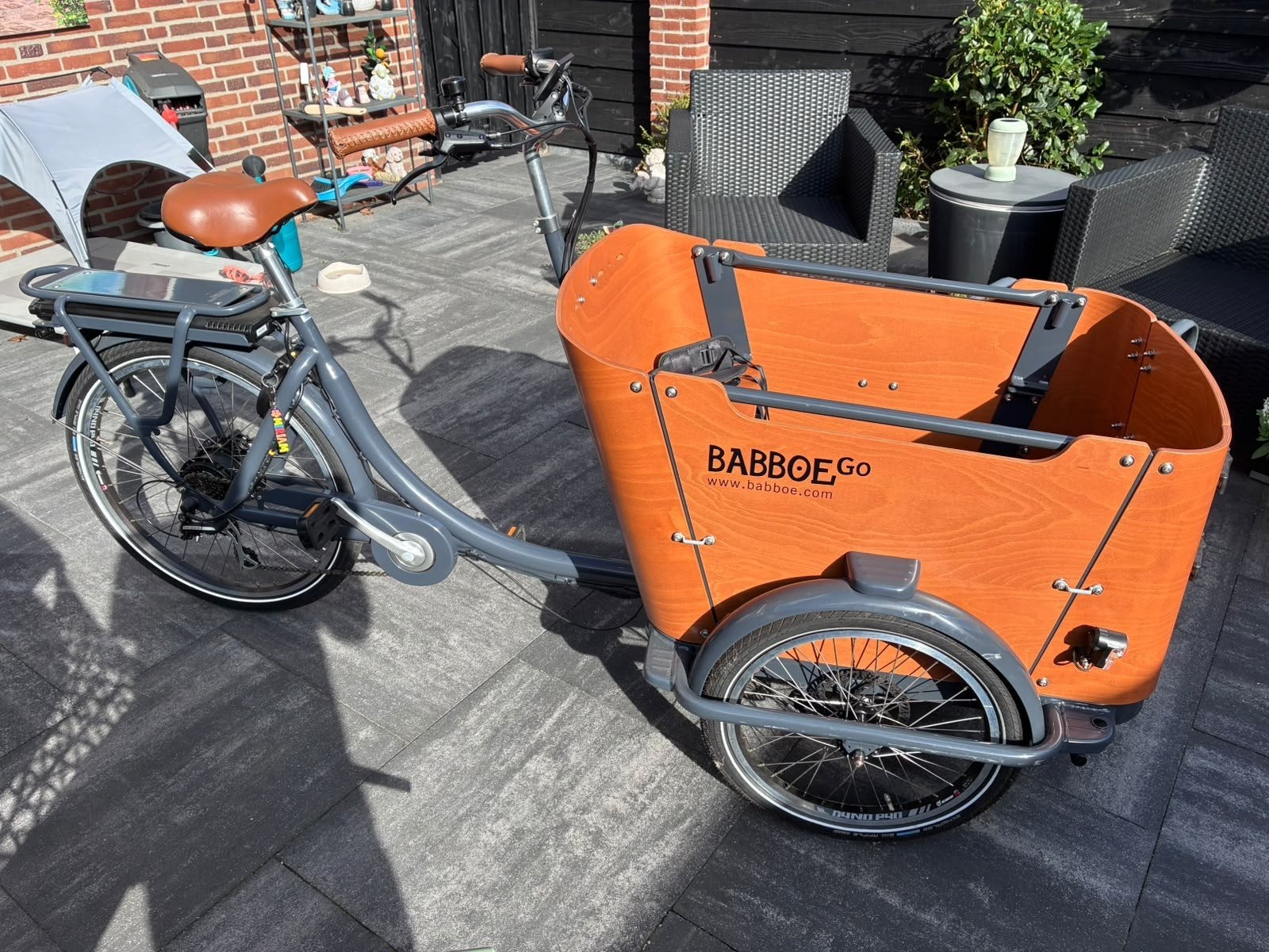 Babboe E Go bakfiets met elektrische ondersteuning, Nieuw, 2 kinderen, Elektrisch, Schijfrem
