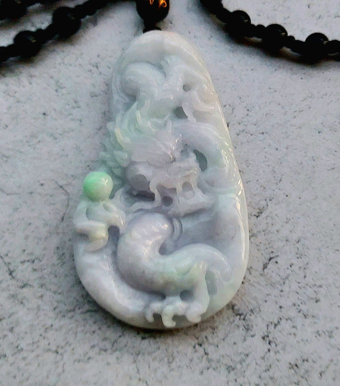 Burma Jade Hanger met Chinese Draak, Ophalen of Verzenden, Gebruikt