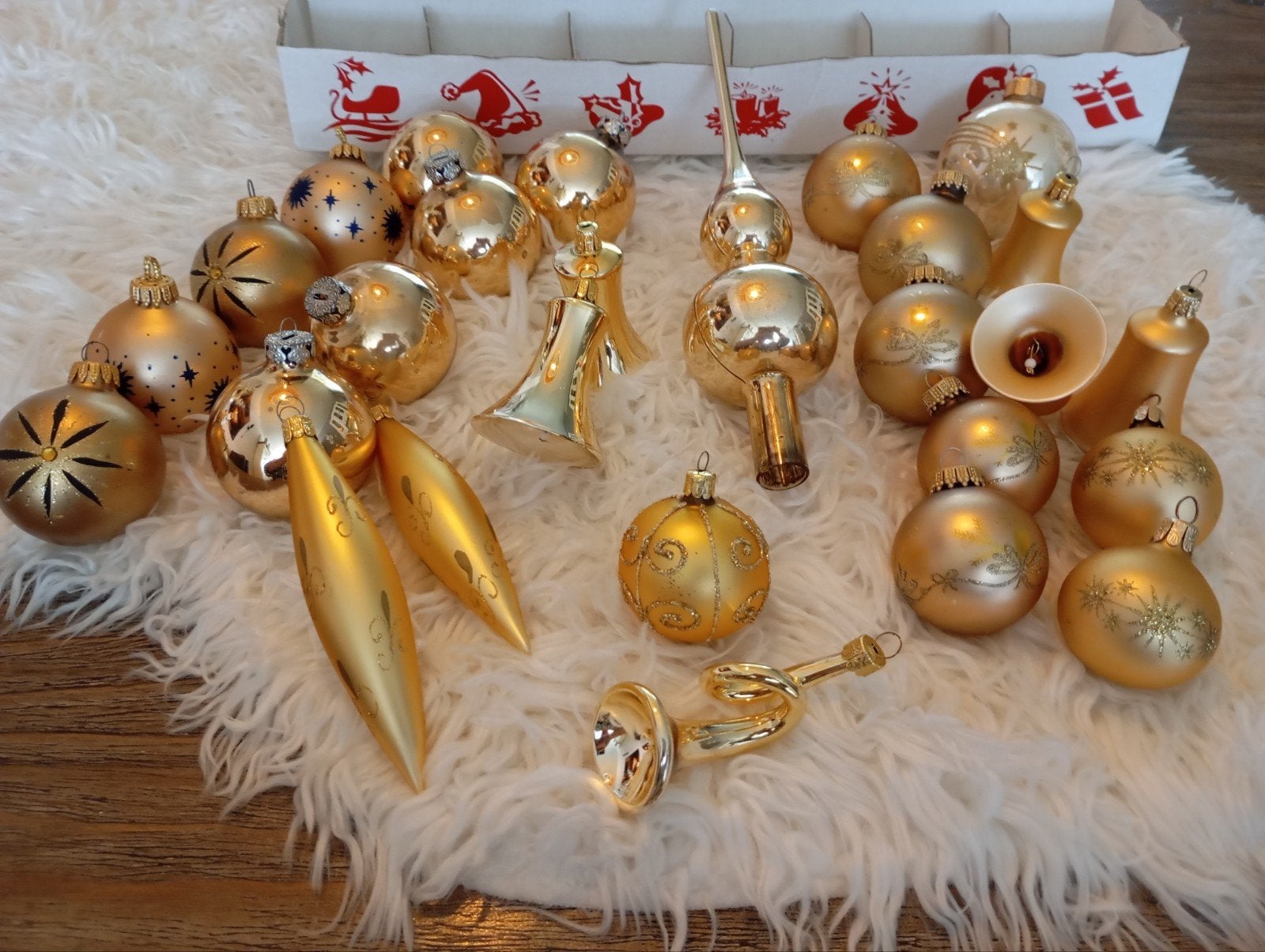 27 ANTIEKE GLAZEN KERSTBALLEN,PIEK GOUD KLEURIG NU ALLES 55€, Diversen, Ophalen of Verzenden