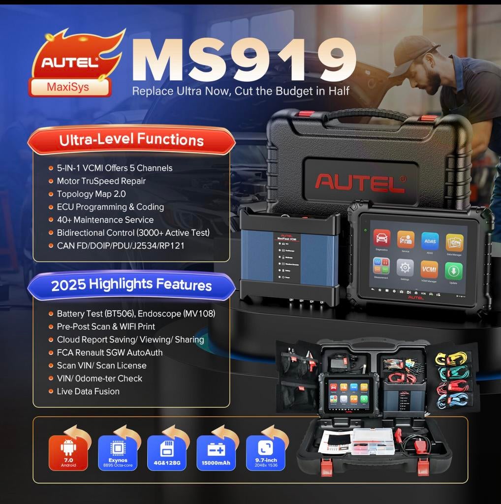 Autel MaxiSys MS919, Auto diversen, Autogereedschap, Ophalen of Verzenden
